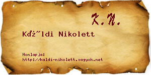 Káldi Nikolett névjegykártya