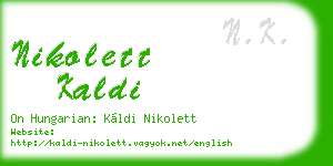 nikolett kaldi business card