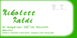 nikolett kaldi business card